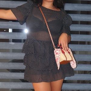 Vintage see-through polka dot babydoll dress